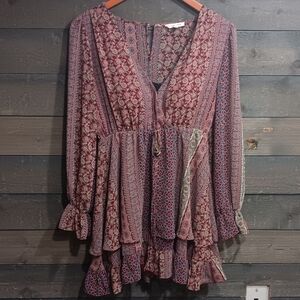 COZY FOX  Bohemian Floral Patterned Dress